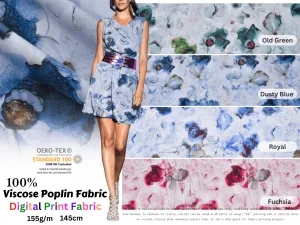 100 % Viscose Poplin  Digital Print Fabric - 1092