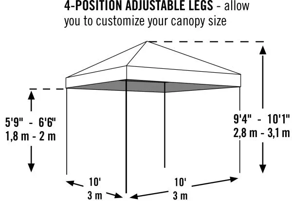 10x10 ft. Special Event Straight Leg Heavy Duty Pop-Up Canopy Tent - Assorted Colours