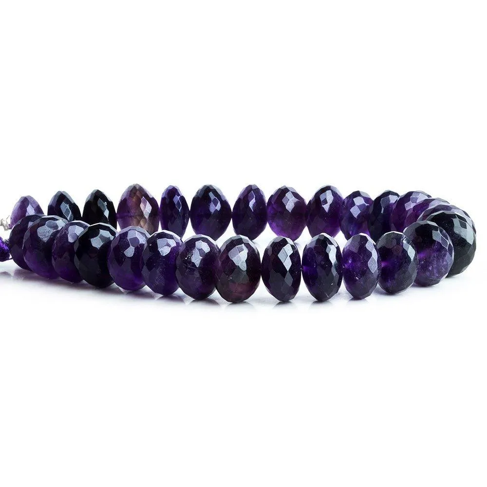 11mm African Amethyst Faceted Rondelle Beads 8 inch 27 pieces