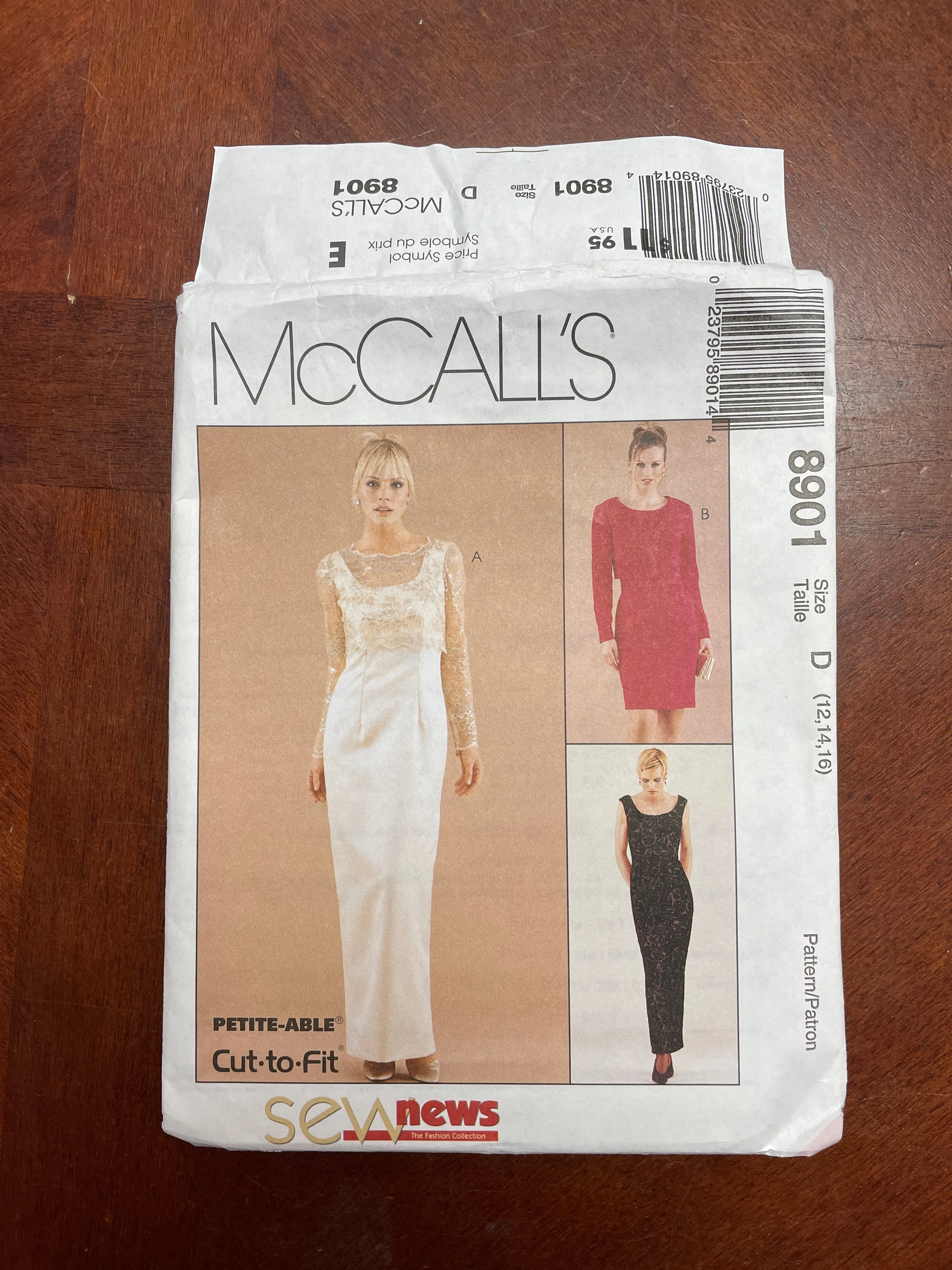 1997 McCall's 8901 Pattern - Women's Dress and Top FACTORY FOLDED