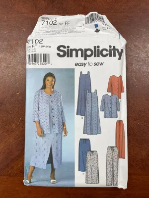 2002 Simplicity 7102 Pattern - Women's Dress, Jacket, Skirt Pants FACTORY FOLDED