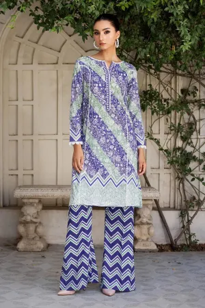 2PC Unstitched Printed Lawn Shirt and Trouser KST-2643