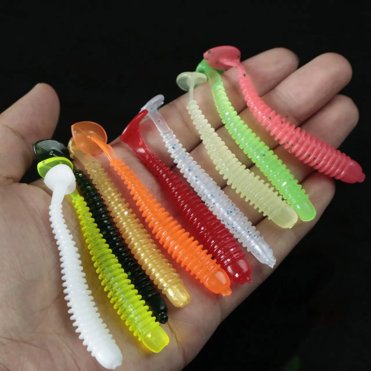 60 Pc Hooks and Soft Lures for Saltwater and Freshwater Fishing