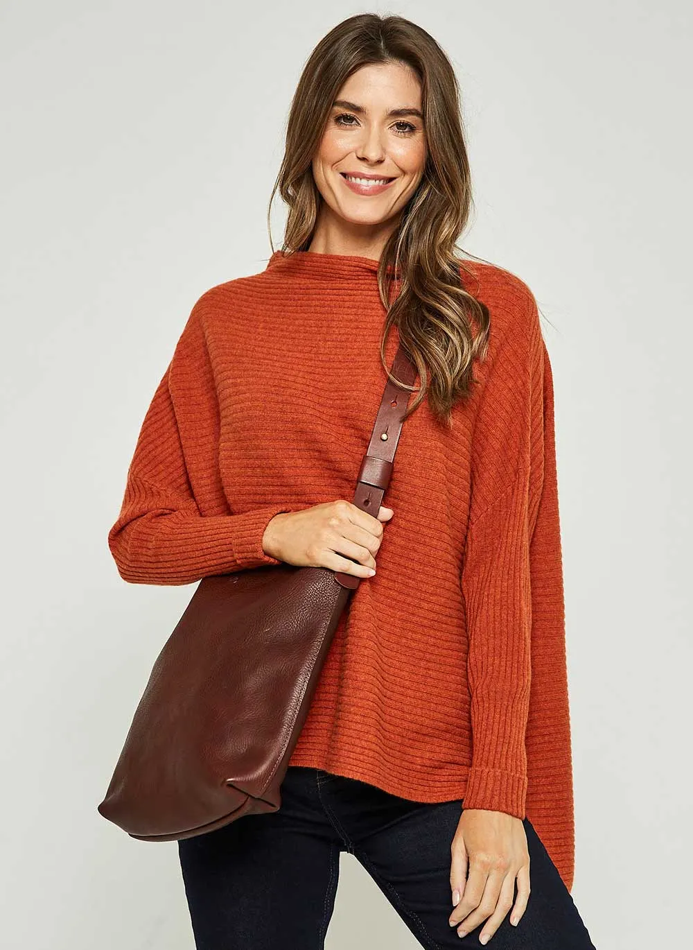 Abigail Rib Cashmere Jumper - Copper Glow