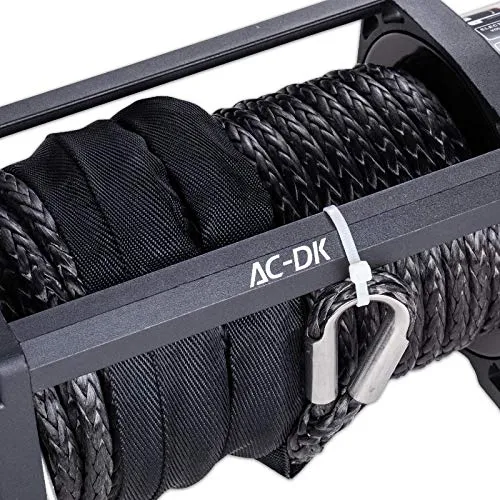 AC-DK 12000 lb. Waterproof IP67 Electric Winch, 12V Electric Truck Winch Synthetic Rope Kit, with Wireless Handheld Remotes and Wired Handle 4WD Recovery Winch(12000lbs Synthetic Rope)