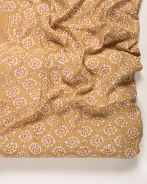 Akola Hand Block Mercerized Slub Chanderi Fabric