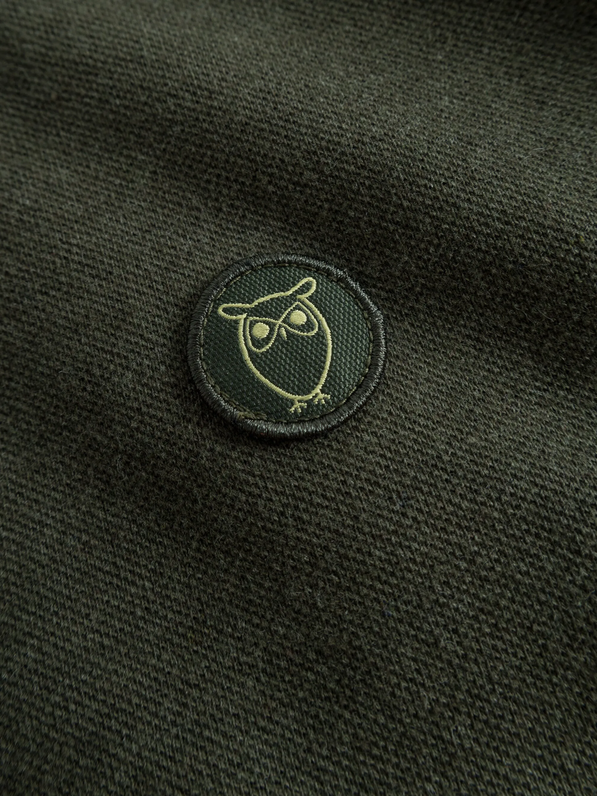 Basic badge polo - Green melange