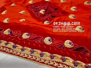 Bestselling Marwadi Chundi Pilia Odhna All Over same Belbuti Peacock Style, NR, KCPC Pila(pure Ojariya Fabric)