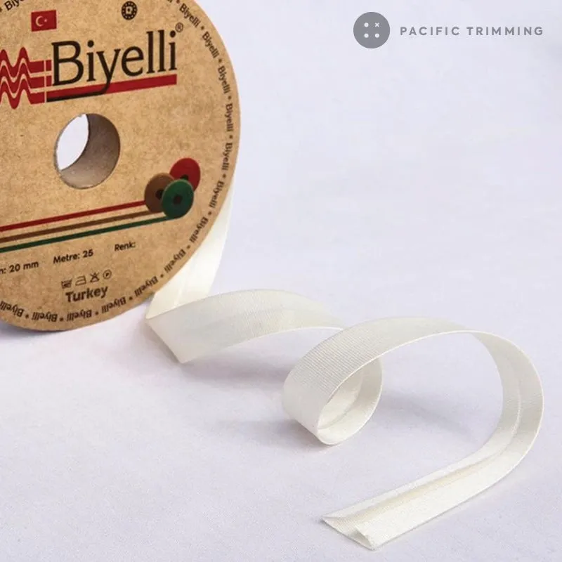 Biyelli 3/4" Satin Bias Tape #02 Ivory