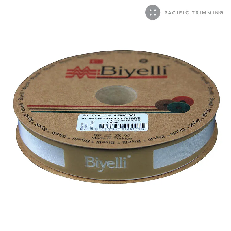 Biyelli 3/4" Satin Bias Tape #02 Ivory