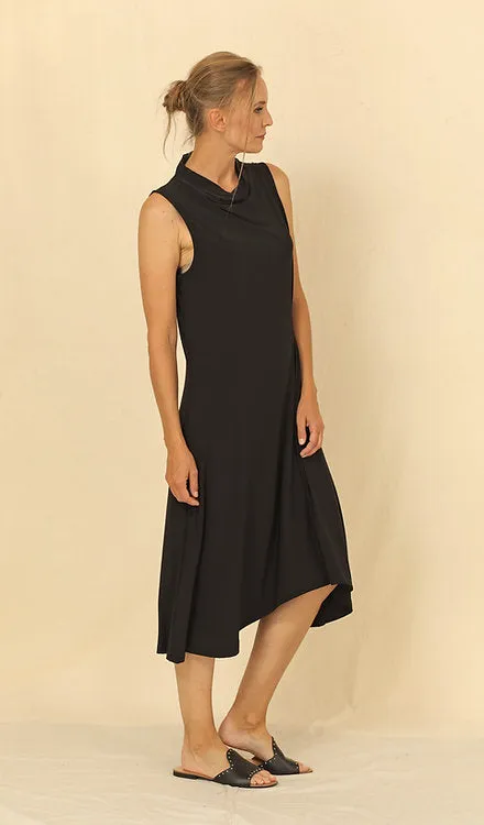 Black Soft Cowl Jayde Dress