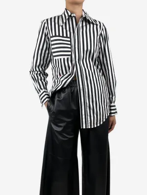 Black striped cotton shirt - size UK 8