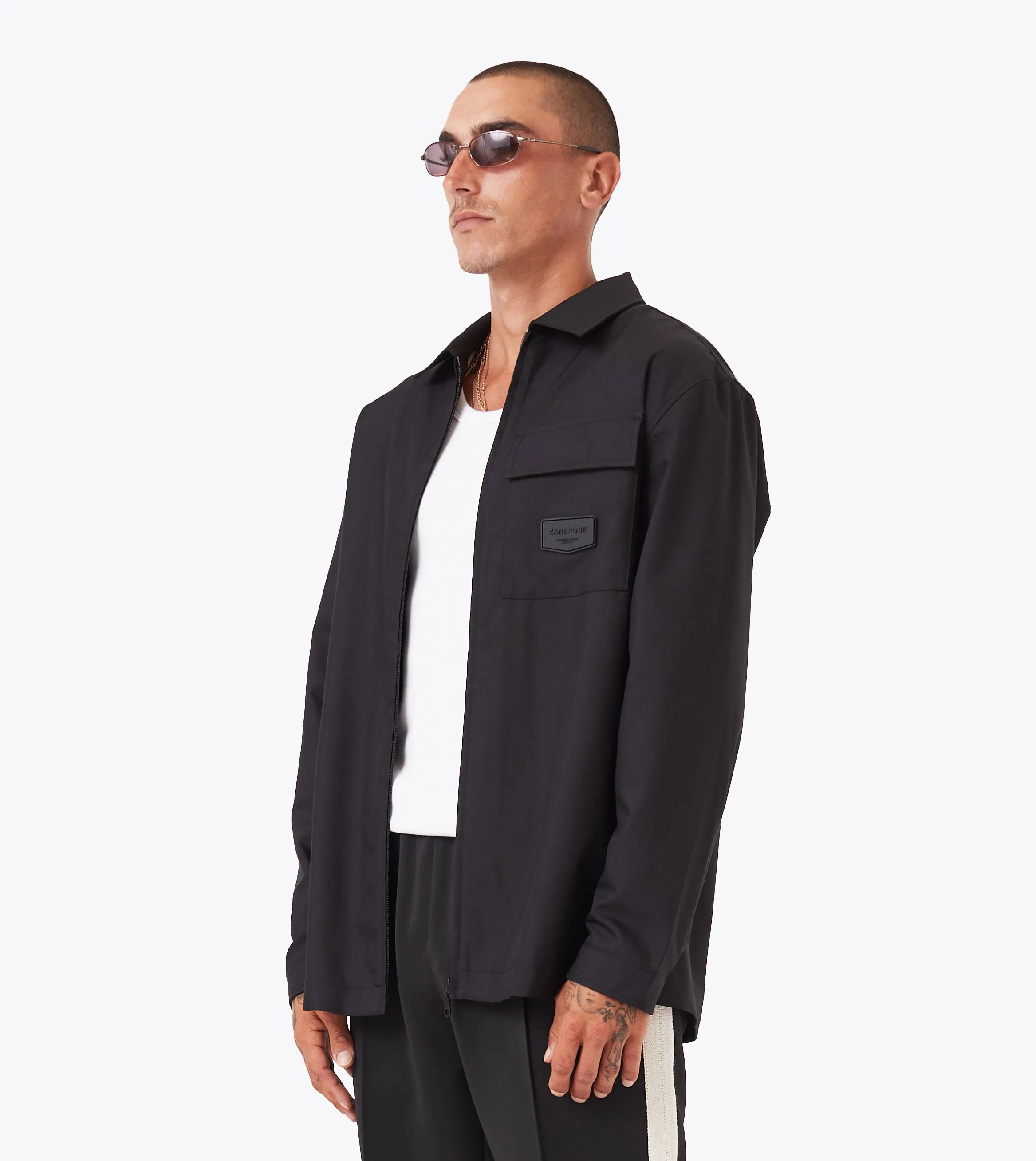 Boxy LS Overshirt Black