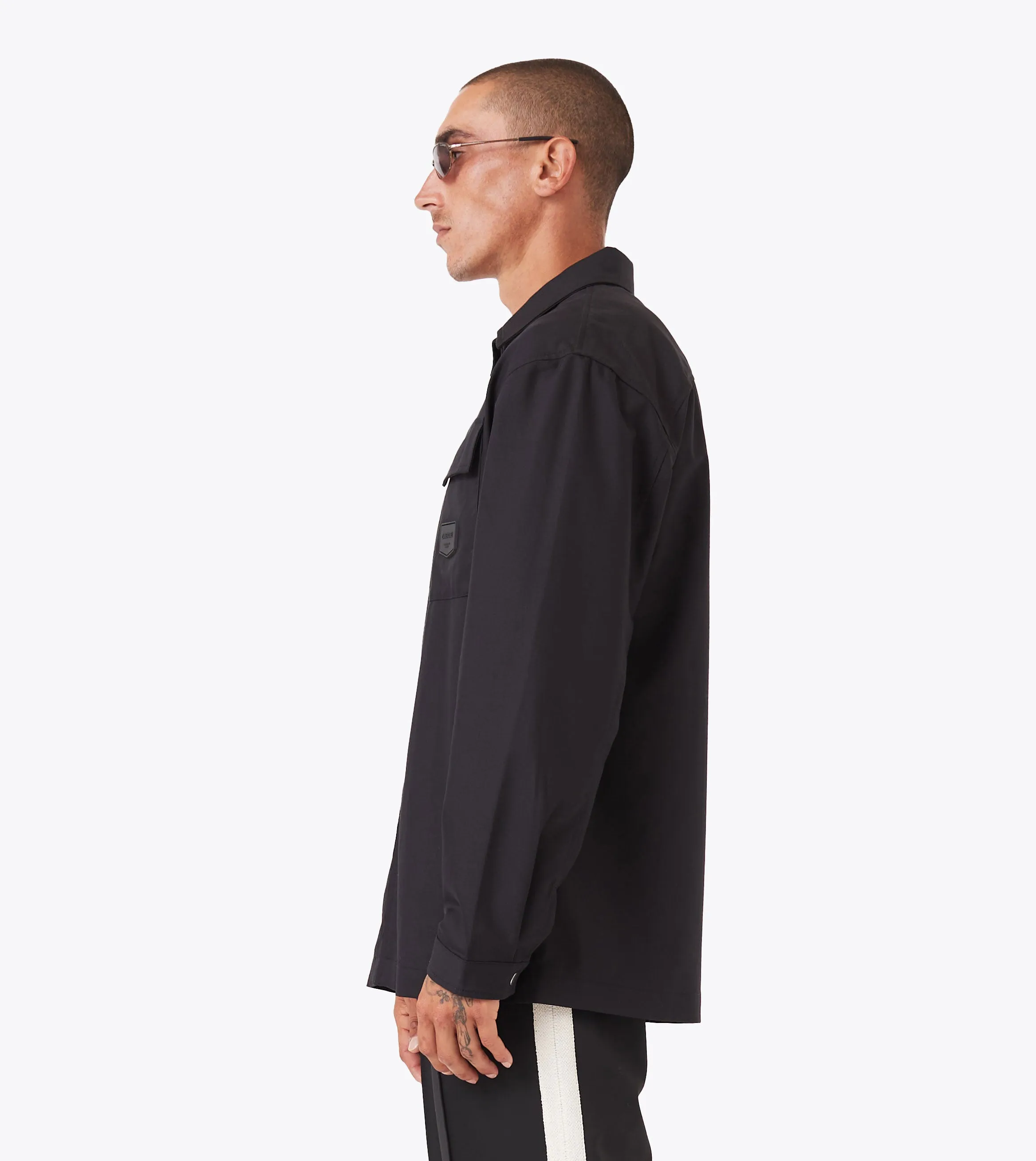 Boxy LS Overshirt Black