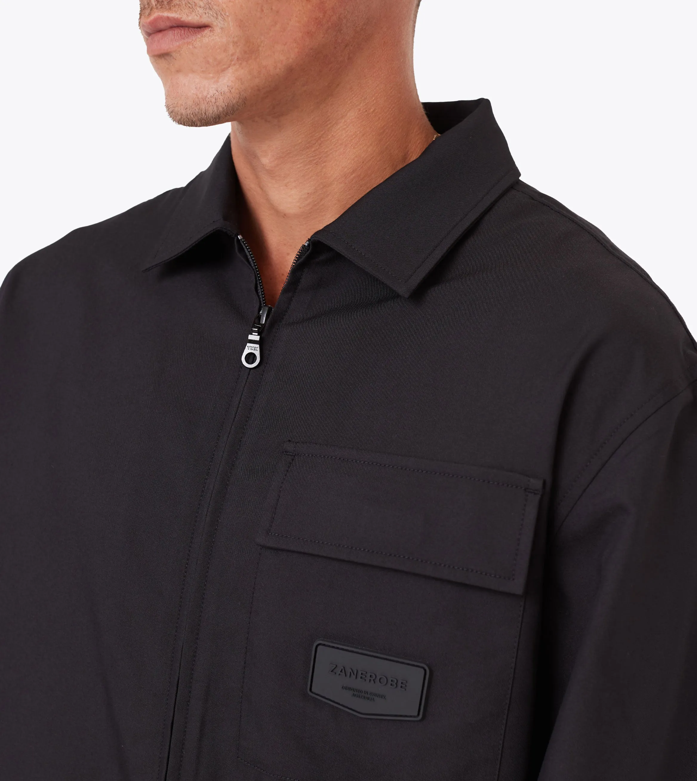 Boxy LS Overshirt Black