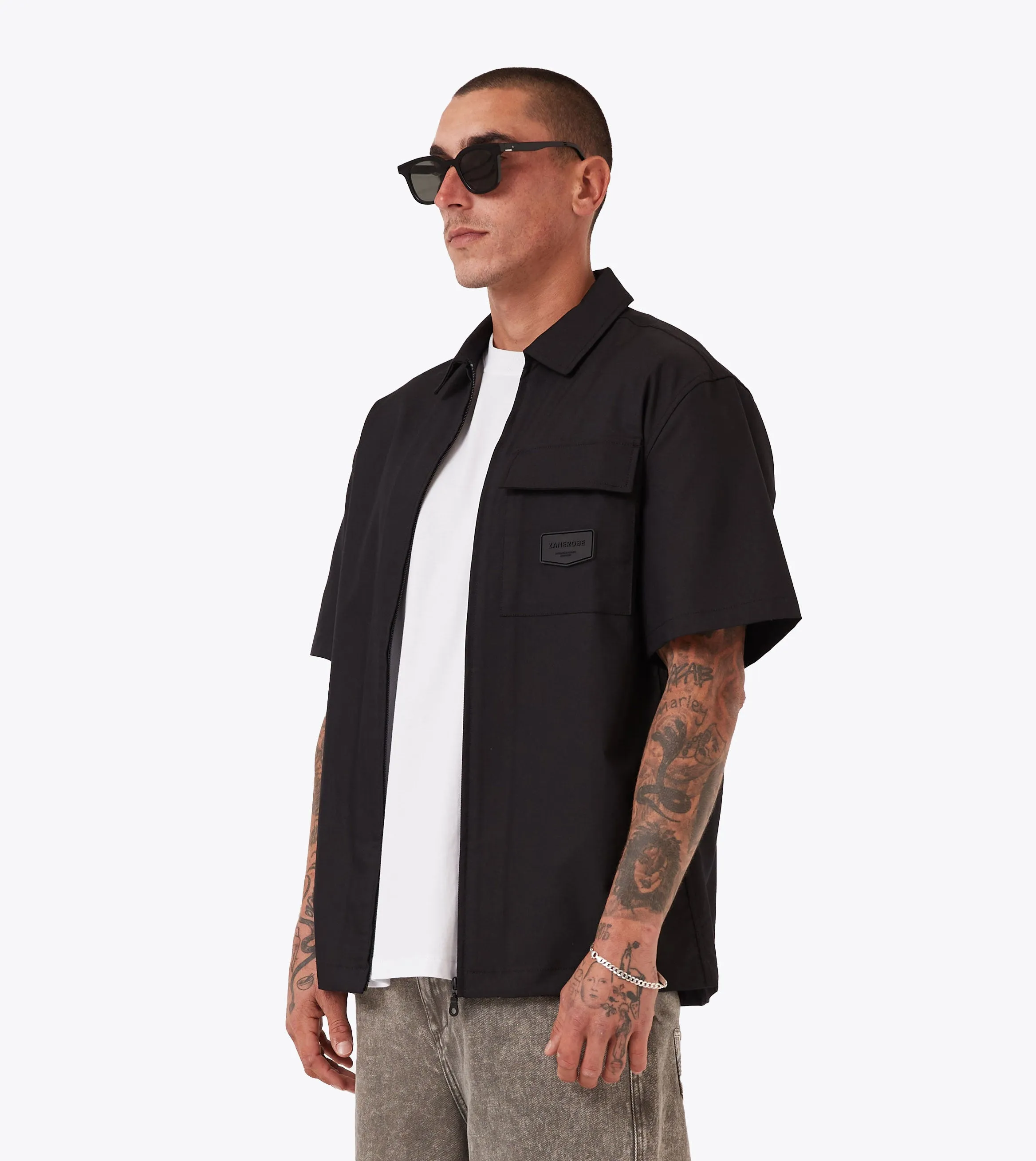 Boxy SS Overshirt Black