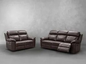 Braylen Top Grain Leather Reclining Sofa And Loveseat Set