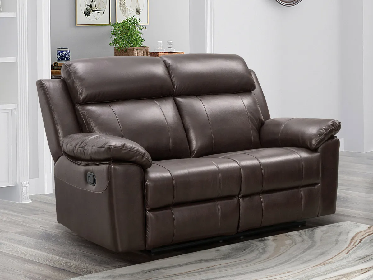 Braylen Top Grain Leather Reclining Sofa And Loveseat Set