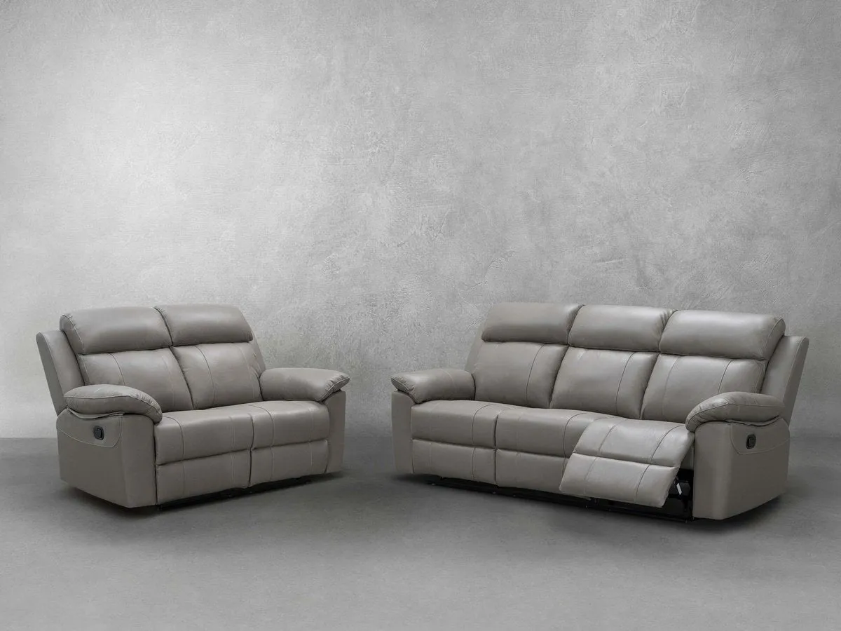 Braylen Top Grain Leather Reclining Sofa And Loveseat Set