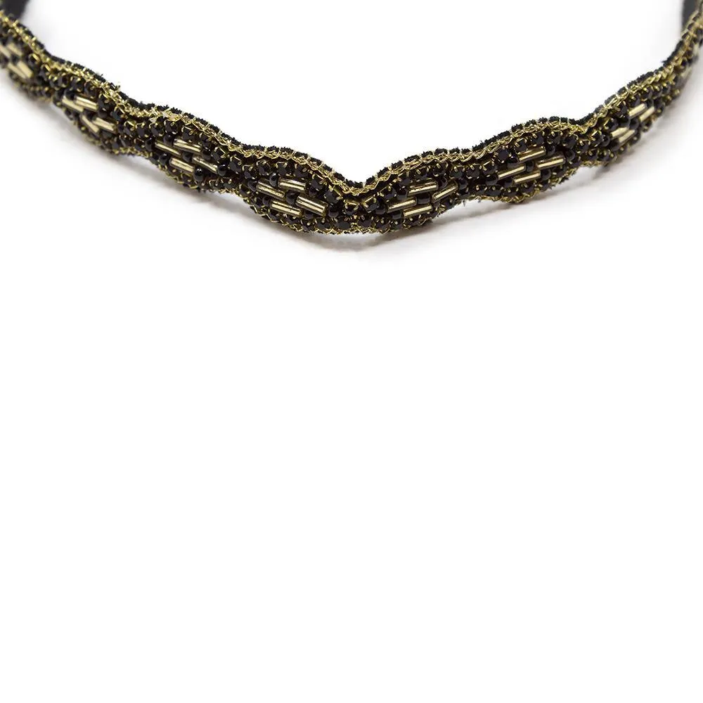 Choker Handmade Black Bead