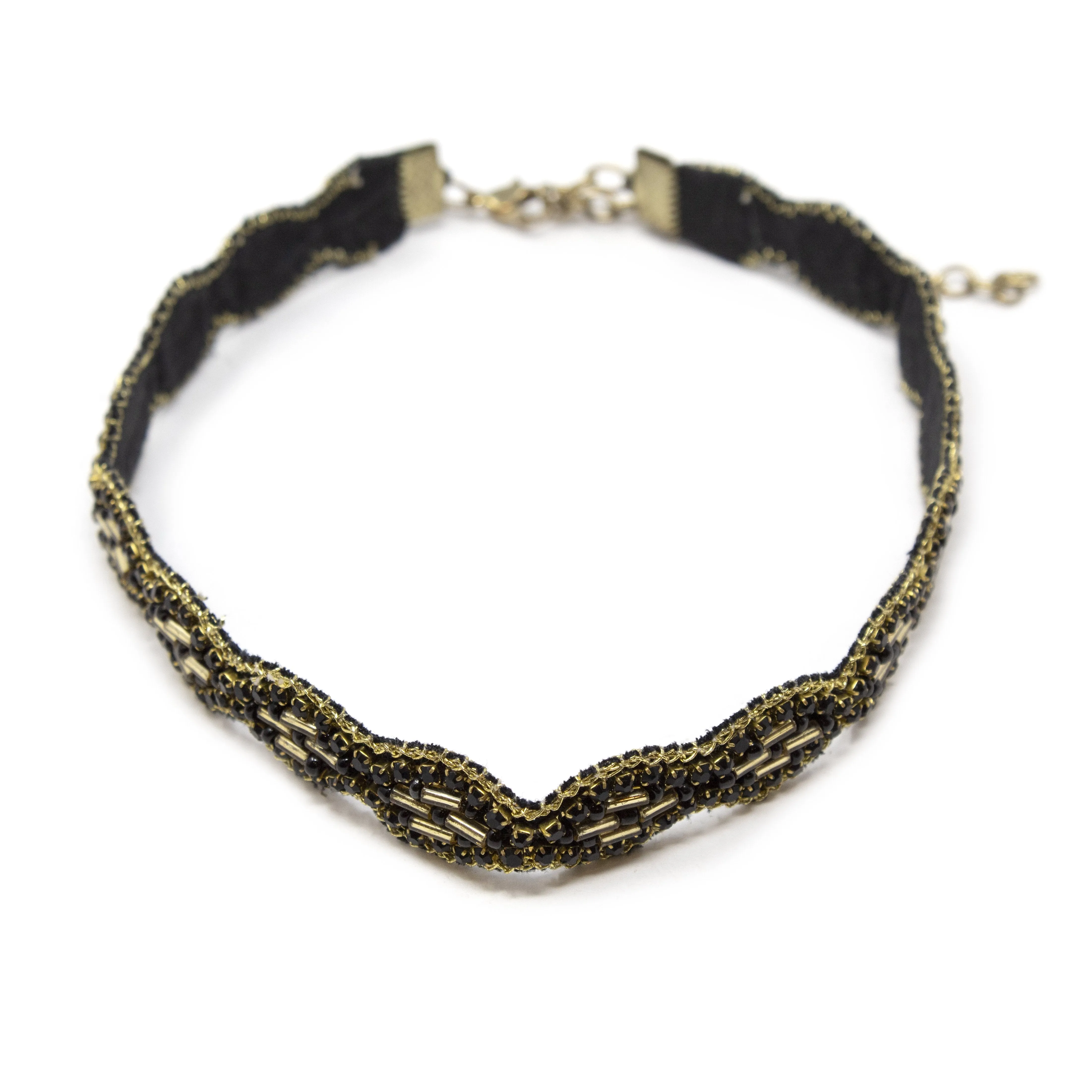 Choker Handmade Black Bead