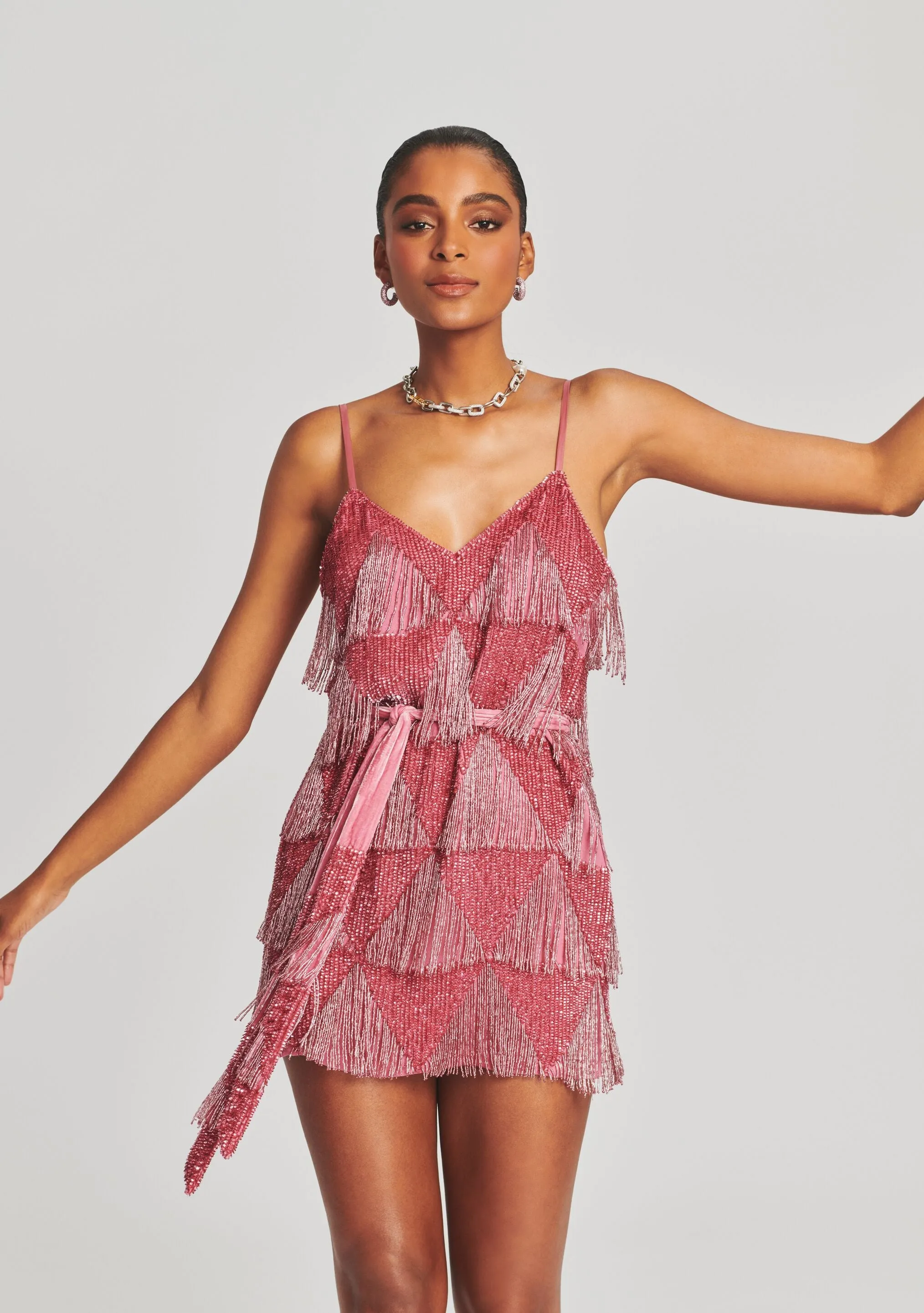 Claire Sequin Fringe Dress