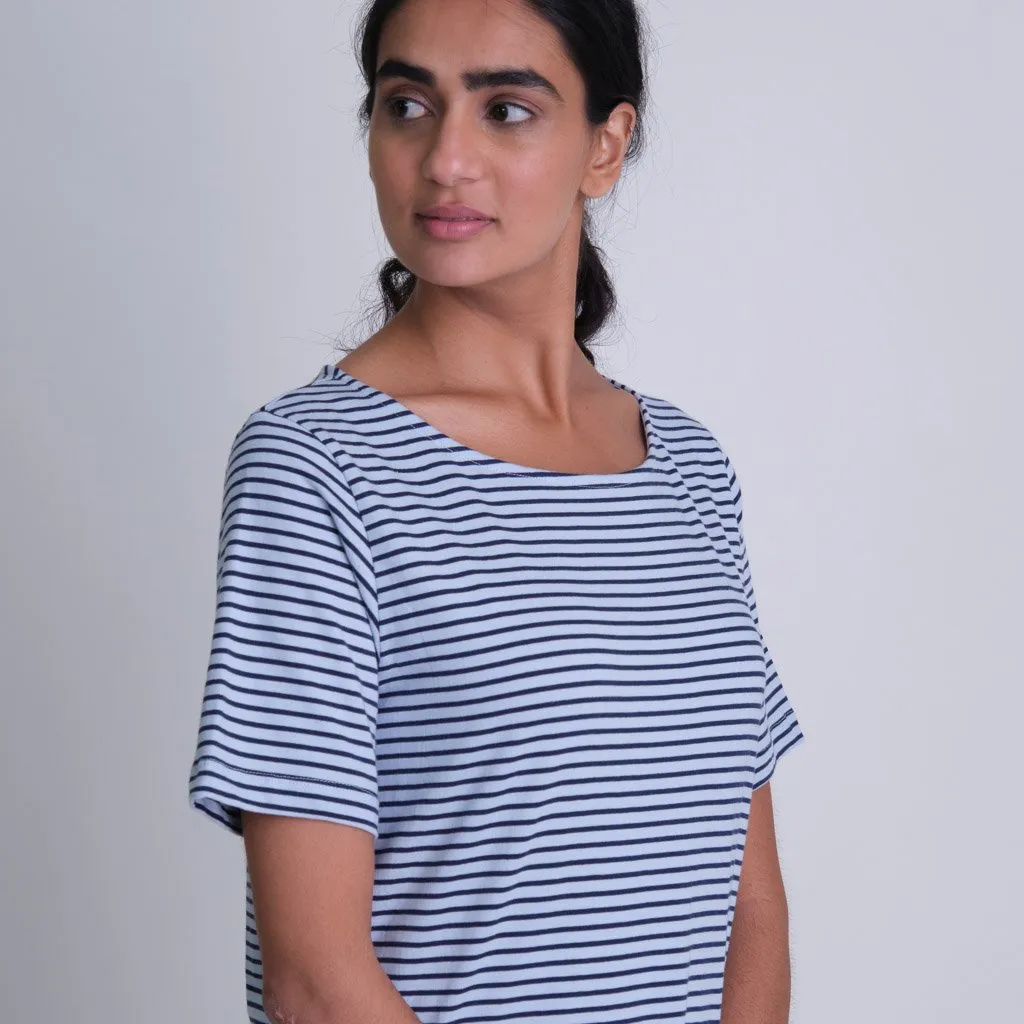 Classic Sailor Striped T-Shirt Dress