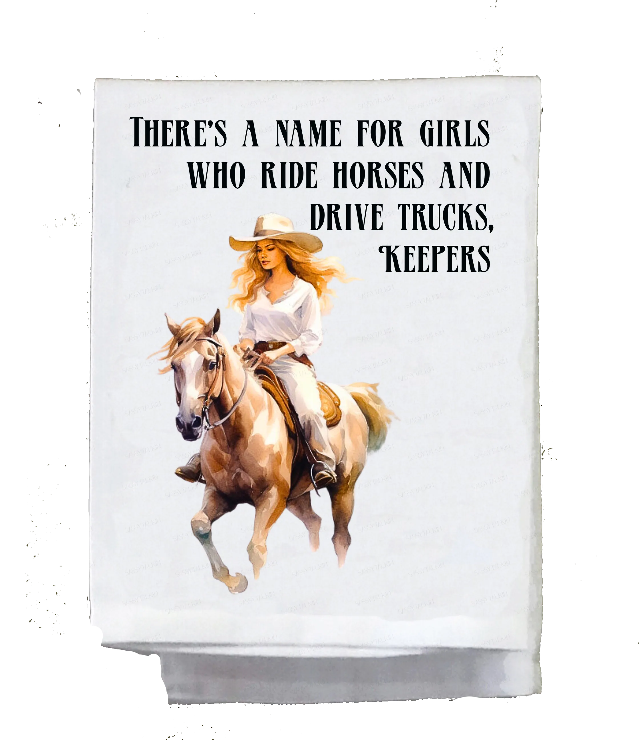 Cowgirls, Dish Towel, Cowgirls on Horses