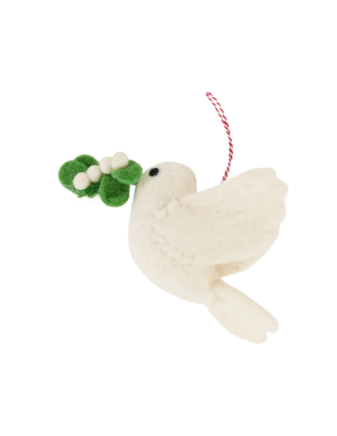 Dove with Olive Branch Wool Ornament