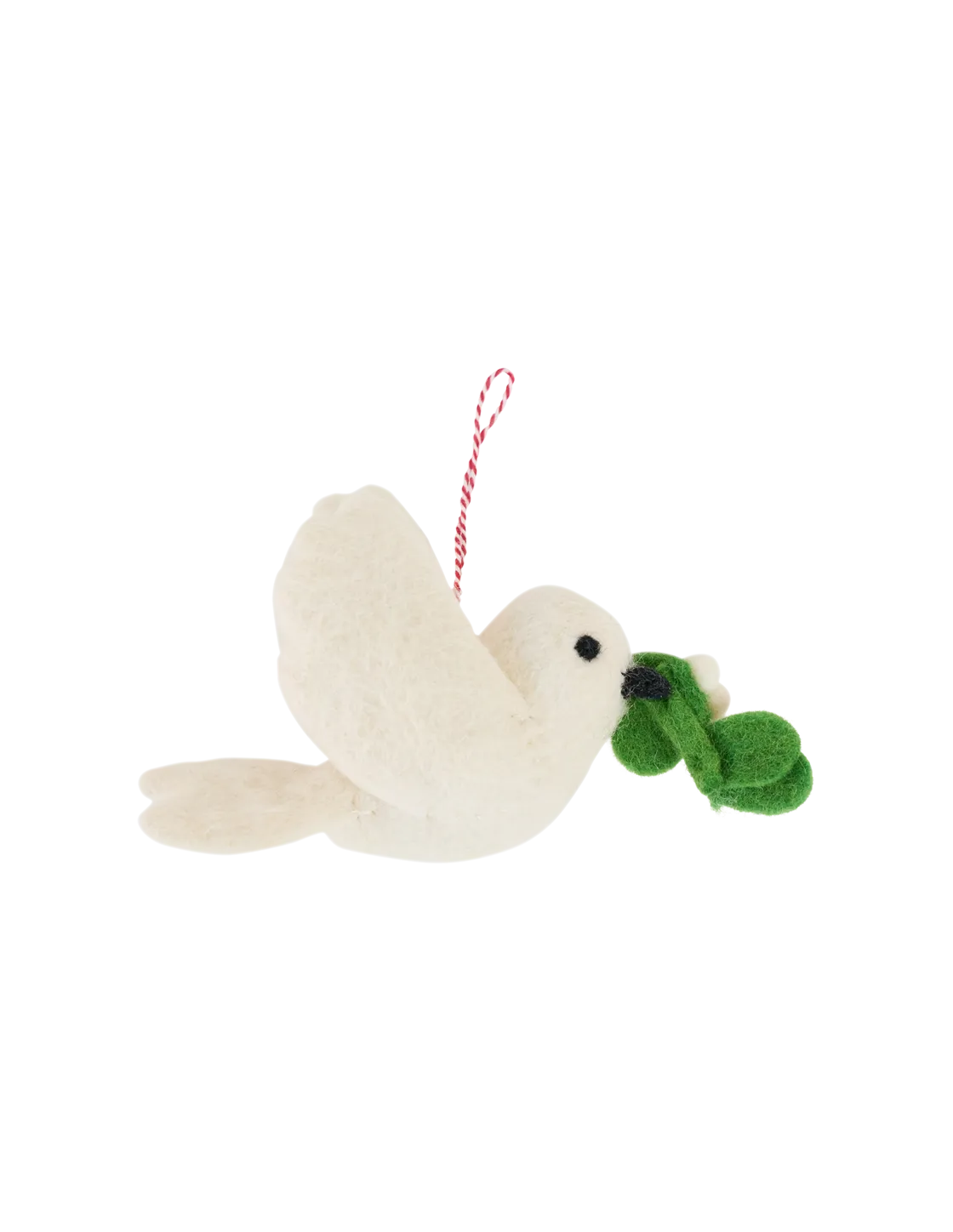 Dove with Olive Branch Wool Ornament