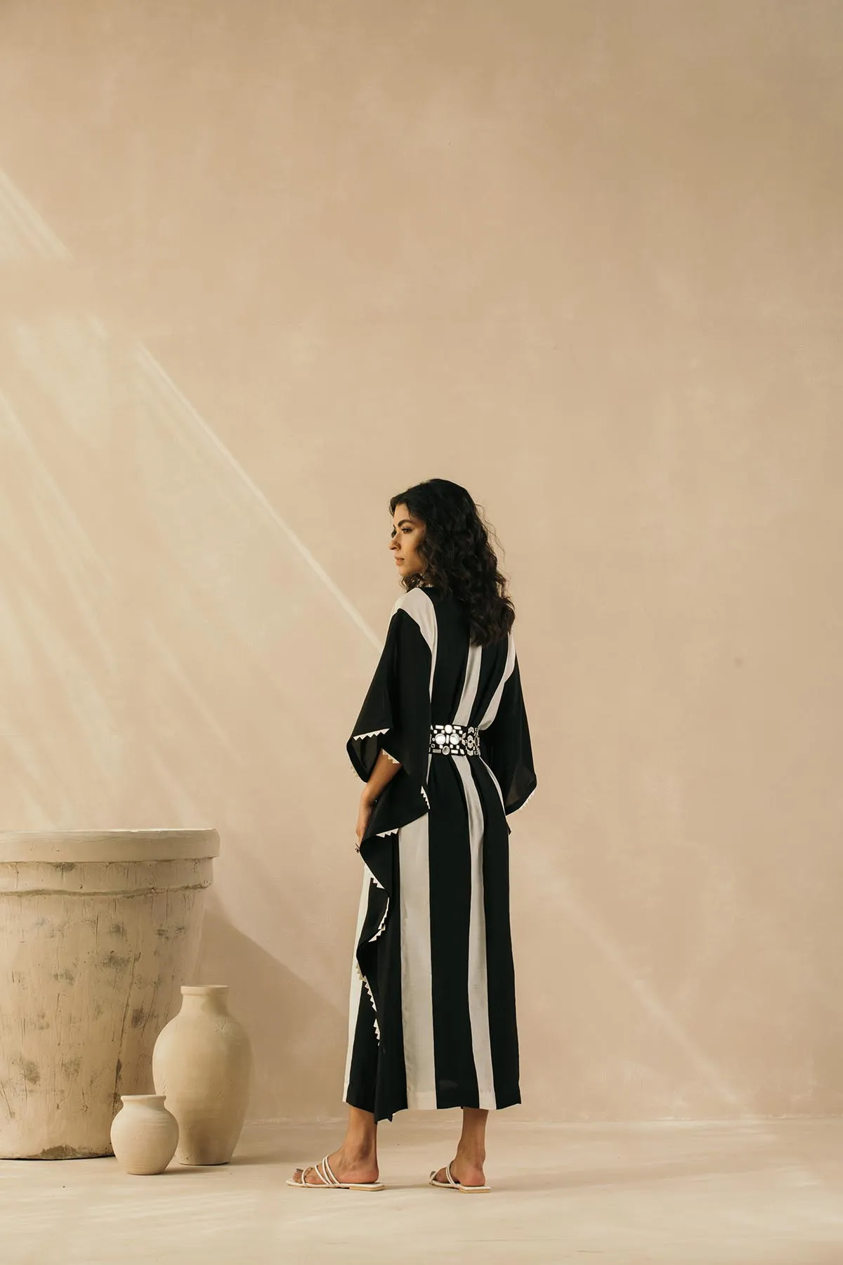 Ebony & Ivory Striped Kaftan