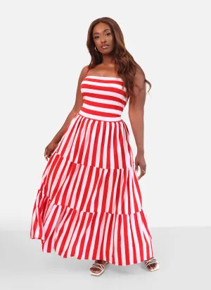 Emma Stripe print Skater Maxi Dress