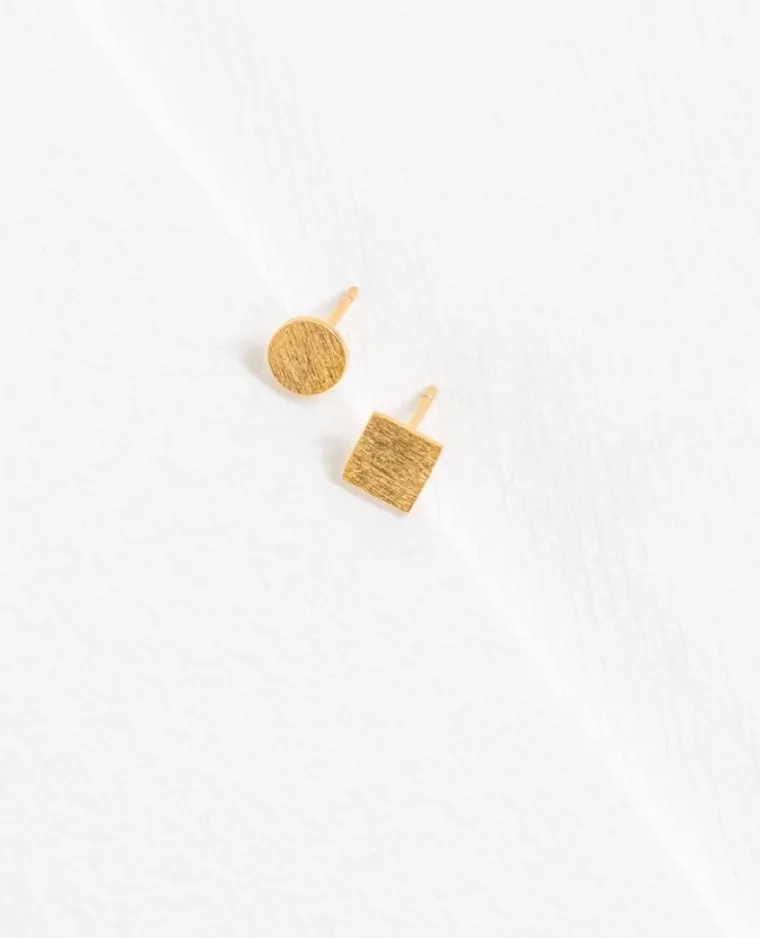 GEO Gold Stud Earrings