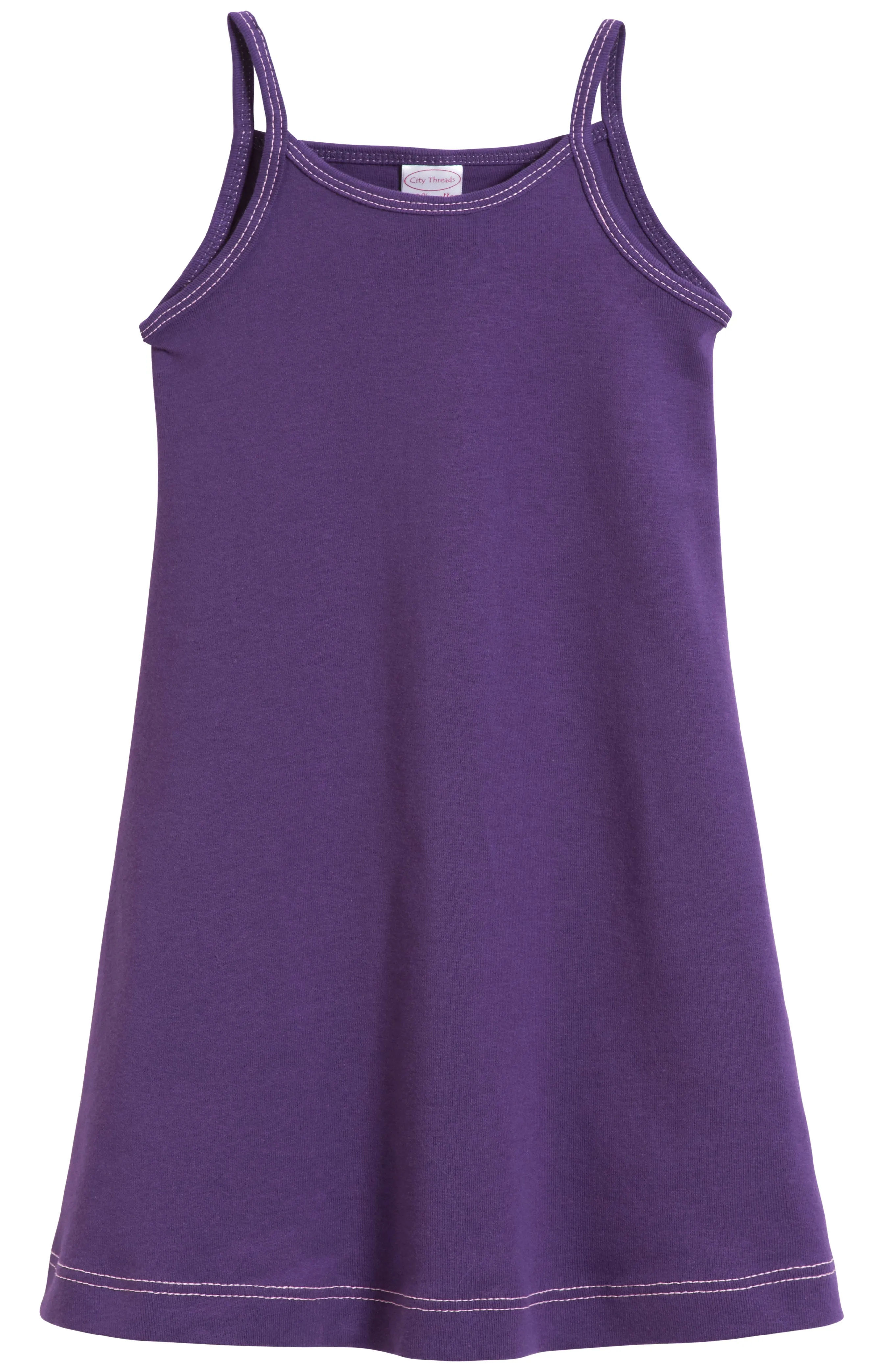 Girls Soft Cotton Camisole Dress  | Purple