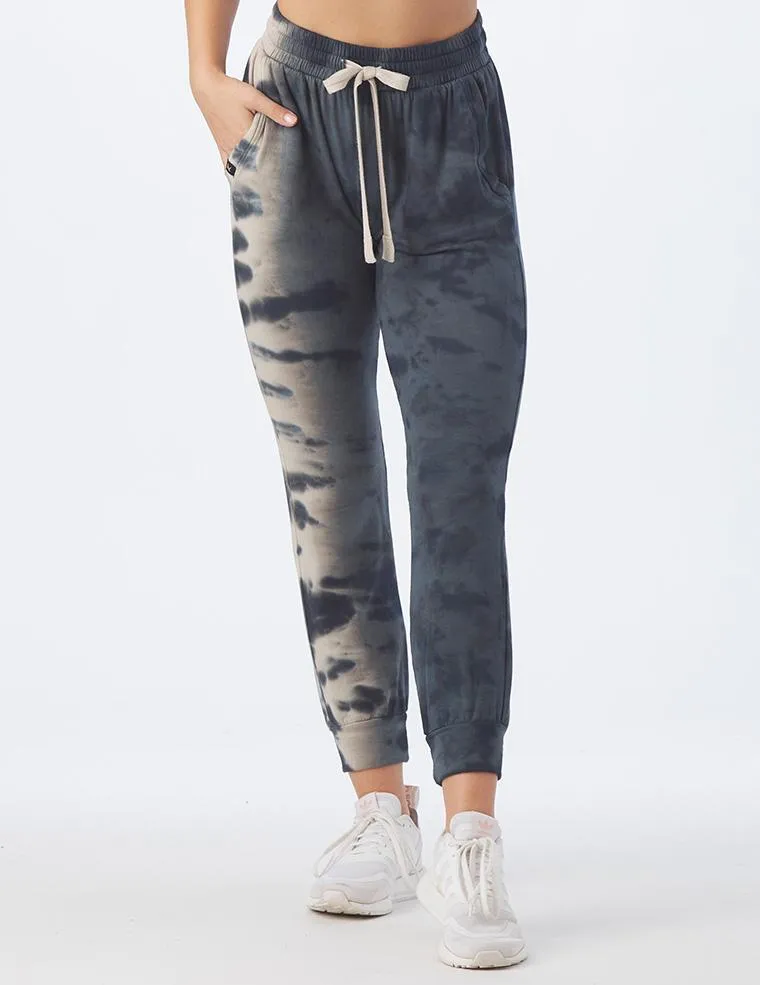 Halfway Jogger: Black/Oatmeal Tie Dye