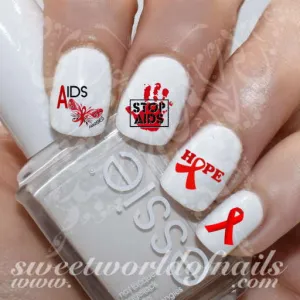 HIV Awareness Nail Art Aids Nail Water Decals