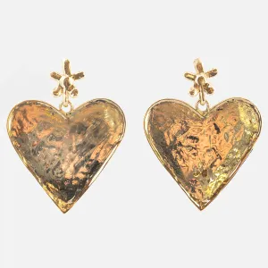 Luiny x Local Eclectic Bold Flower Heart Drop Earring