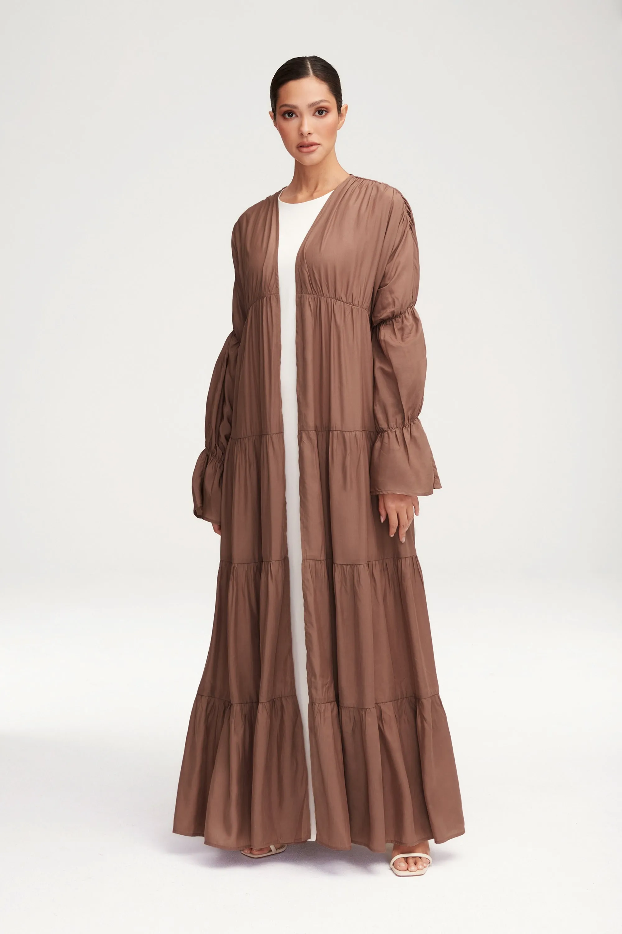 Malika Open Abaya - Pecan