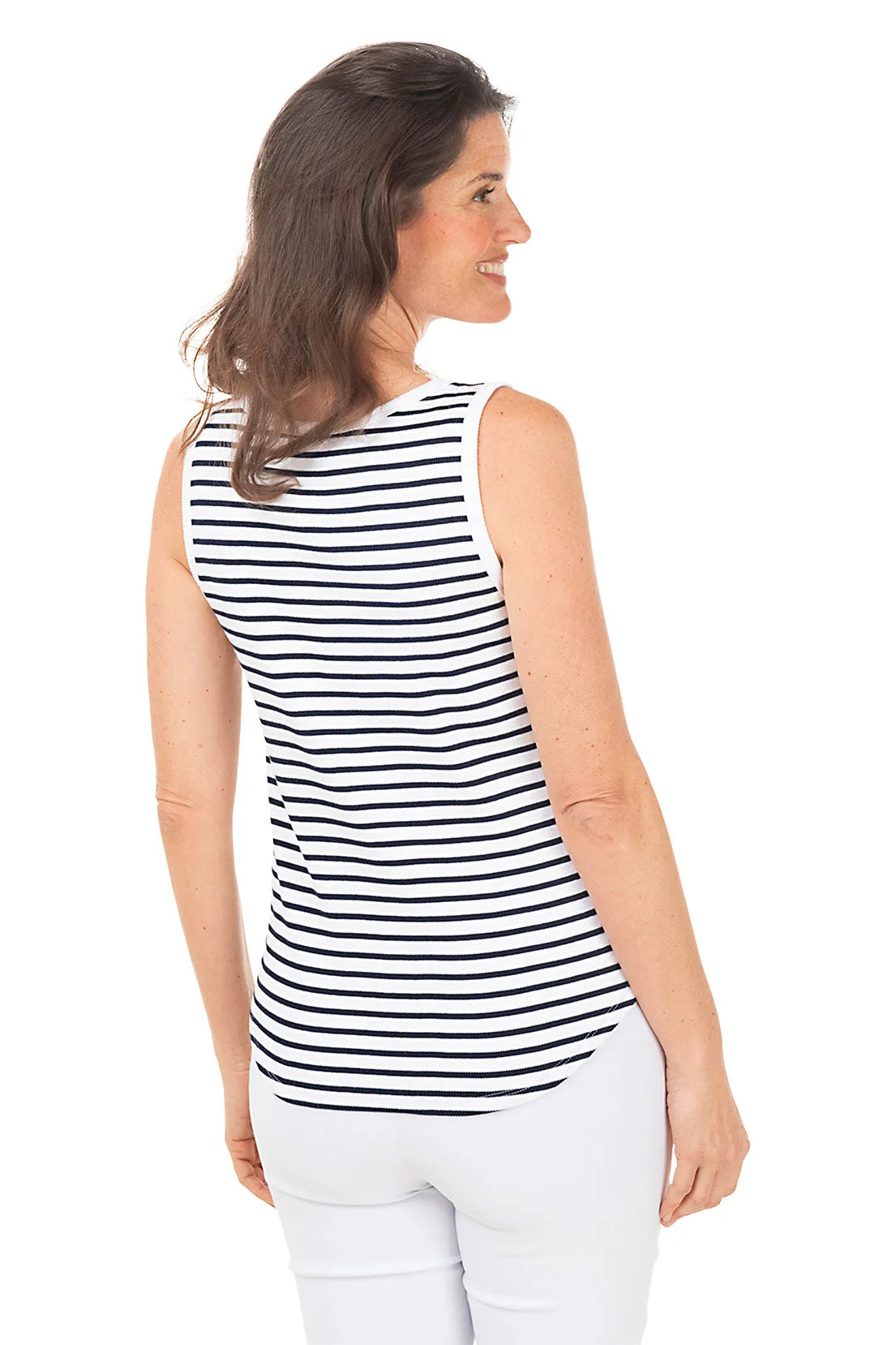 Nautical Striped Ribbed Tank