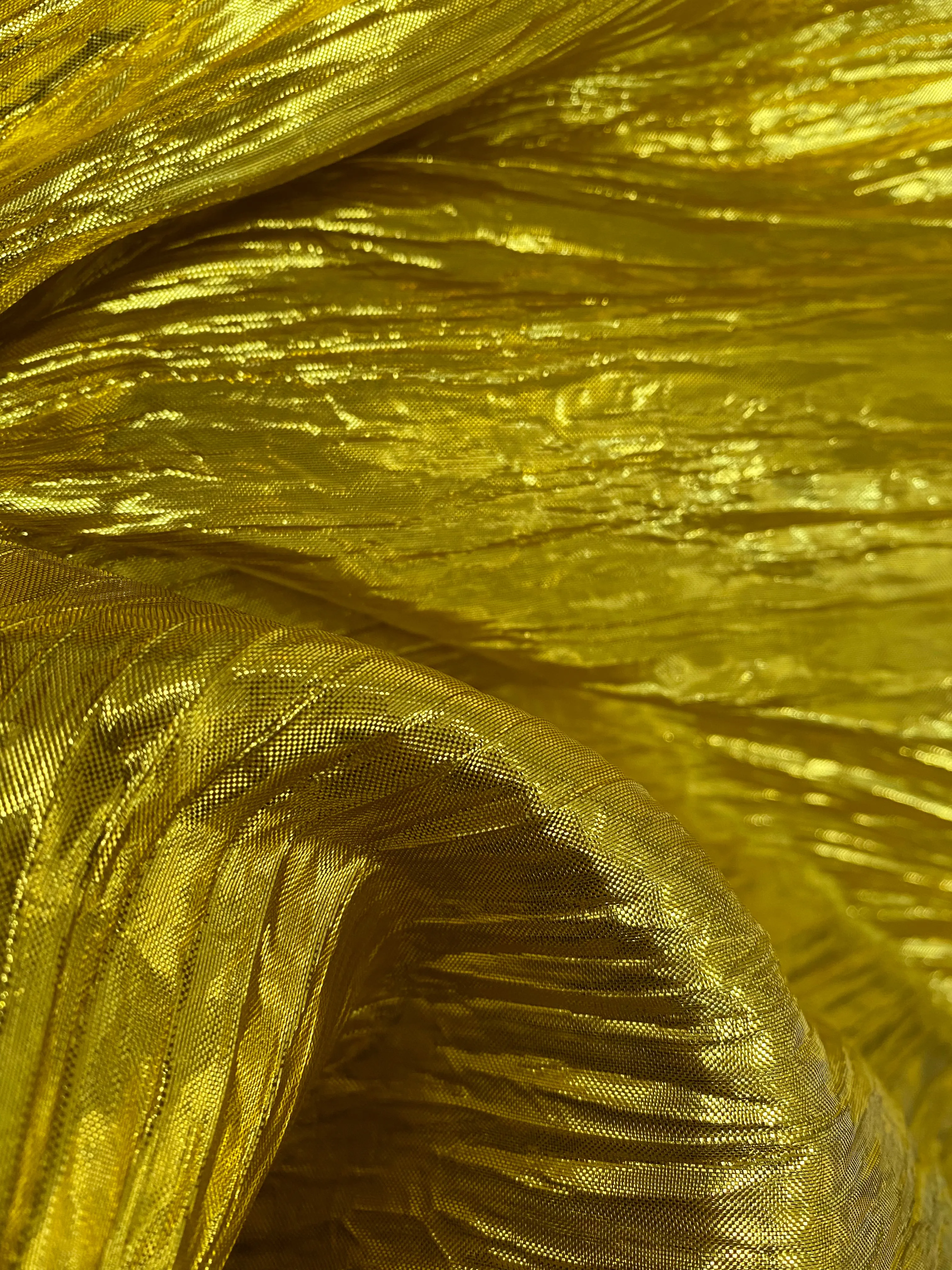 NEW Princess Amira Gold Metallic Crinkle "Faux Silk" Organza