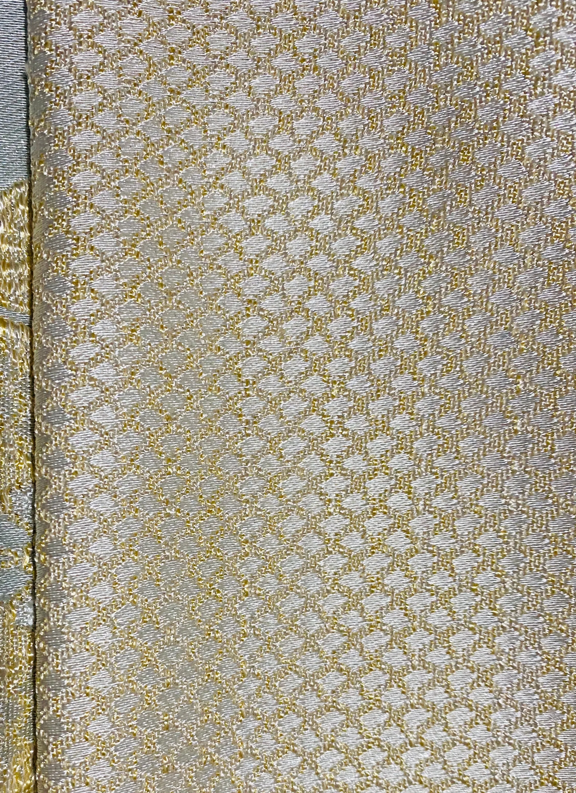 NEW Queen Helen (Matching to Queen Antionette) Novelty Ritz Neoclassical Brocade Diamond Satin Fabric - Ivory