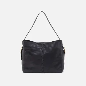 Render Shoulder Bag In Buffed Leather - Black