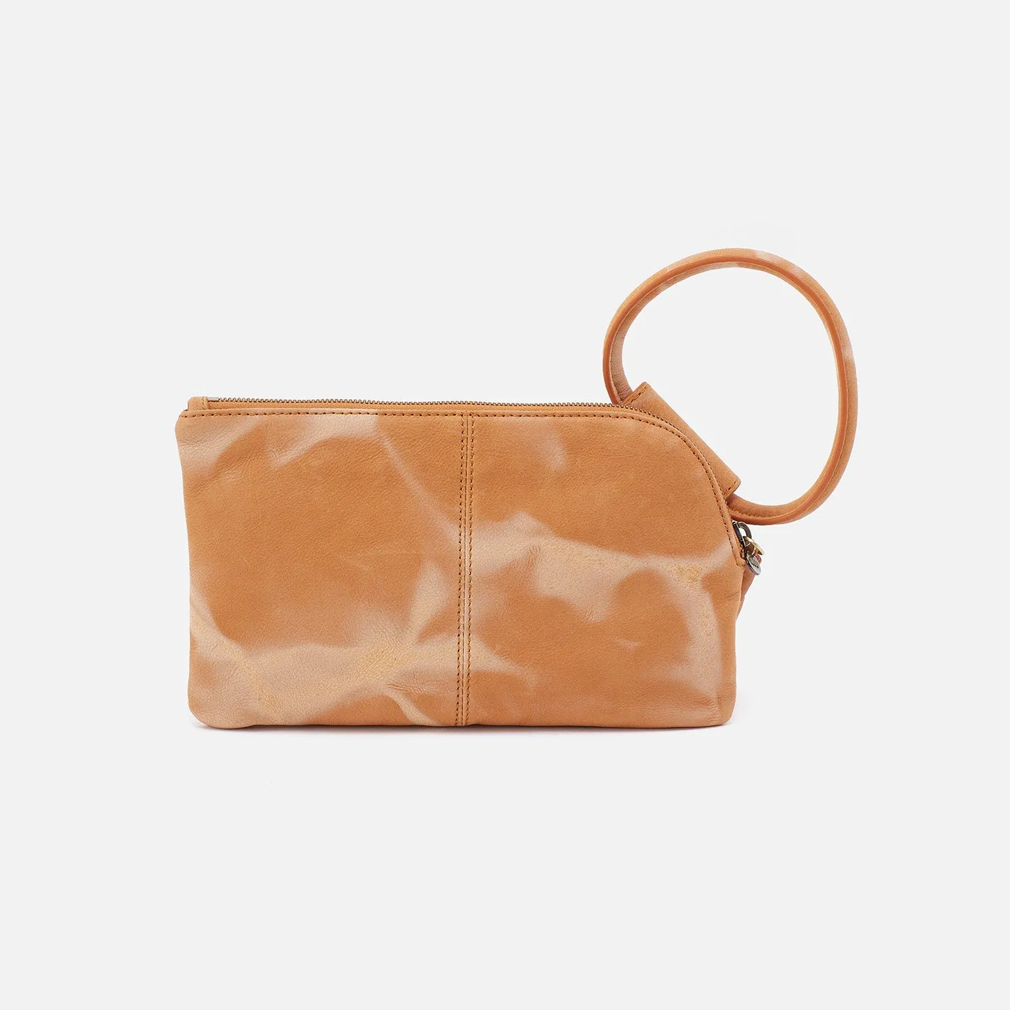 Sable Wristlet In Soft Shibori Leather - Saffron