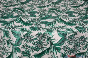 Tropical Paradise Satin Print | Dull Satin Print | 58/60" Wide | 2 Colors | Tropical Banana Print Fabric |