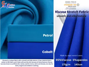 Viscose Satin Stretch Fabric / smooth and silky texture