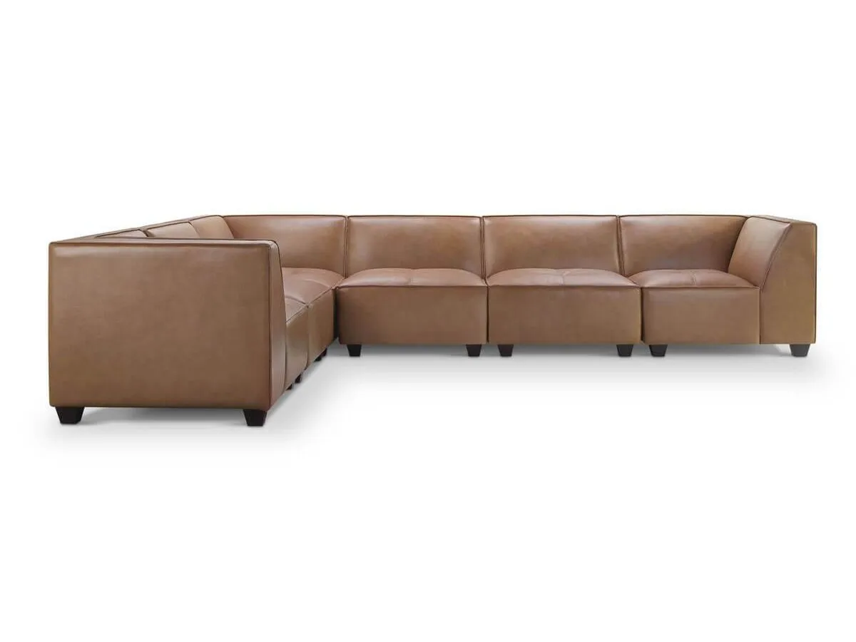 Wallingford 7-pc Modular Leather Sectional with Ottoman